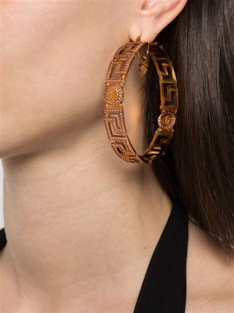 versace medusa coin earrings|versace medusa earrings large.